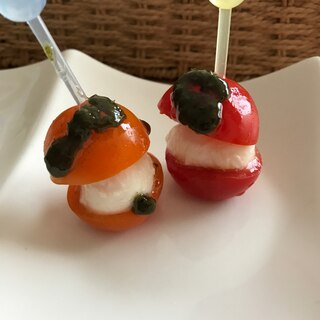 モッツァレラとカラフルミニトマトのピンチョス